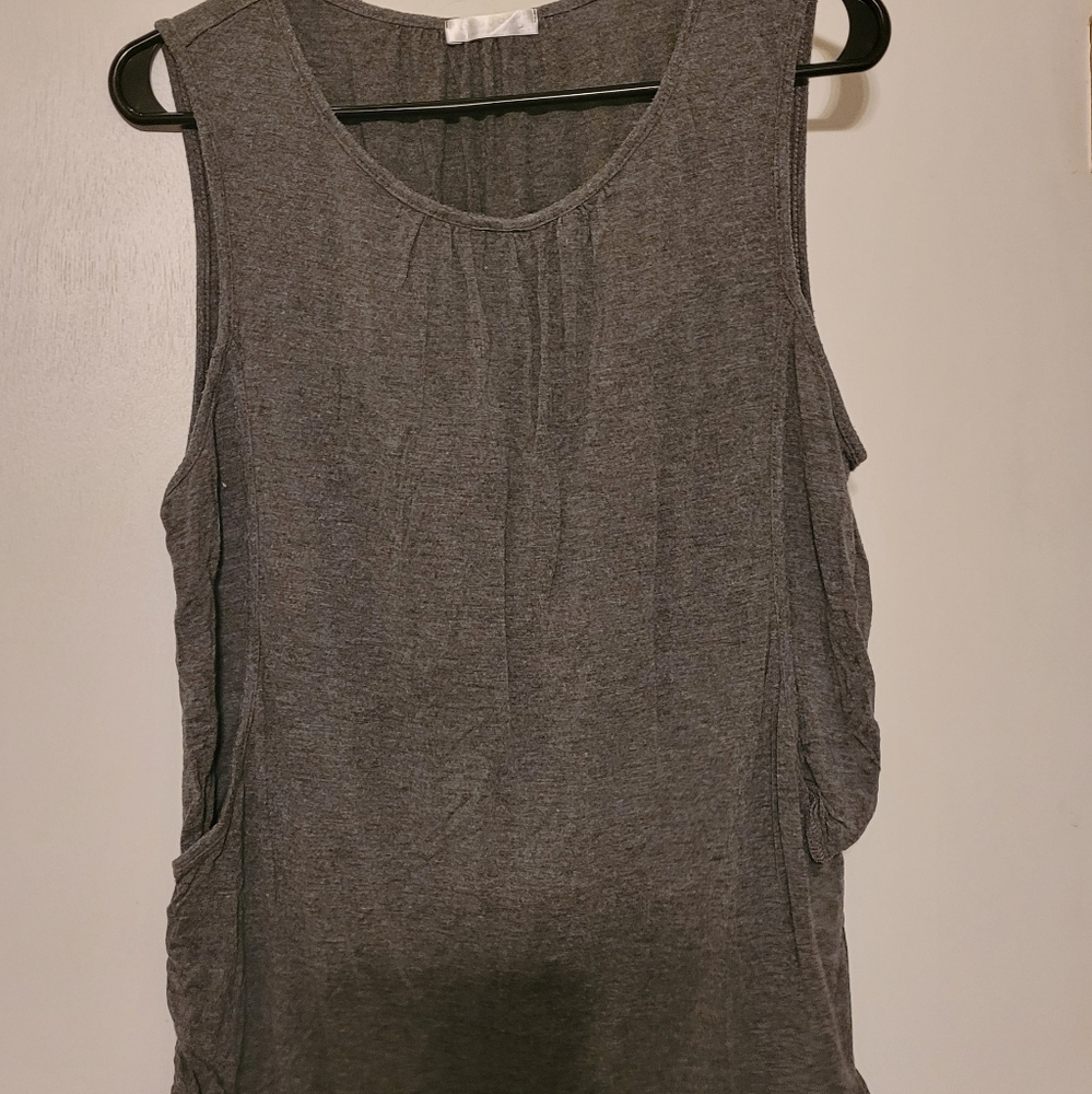 Nursing Breastfeeding Gray Sleeveless Top (Side Access)